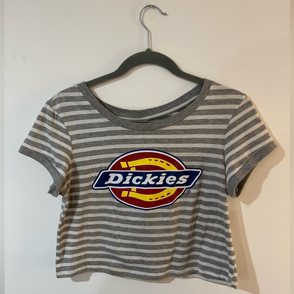 Dickies striped cropped tee 💛